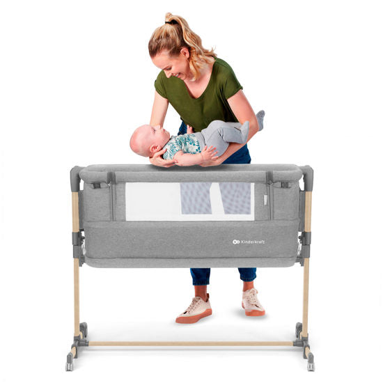 Vaikiška lovytė–šoninė lovytė KINDERKRAFT NESTE GROW, šviesiai pilka (medinė)