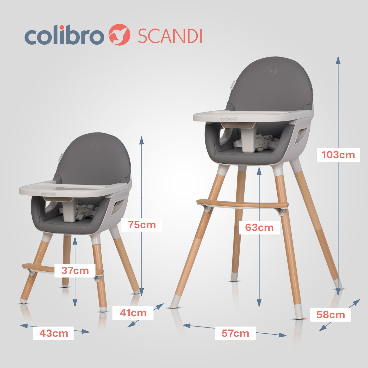 Maitinimo kėdutė COLIBRO SCANDI, Onyx