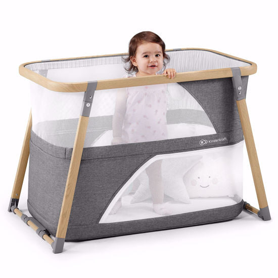 Kelioninė lovytė–maniežas KINDERKRAFT SOFI 4 in 1, pilka