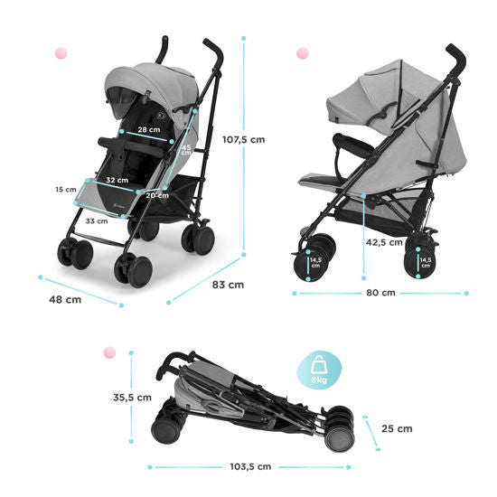 Vežimėlis KINDERKRAFT SIESTA, rožinis