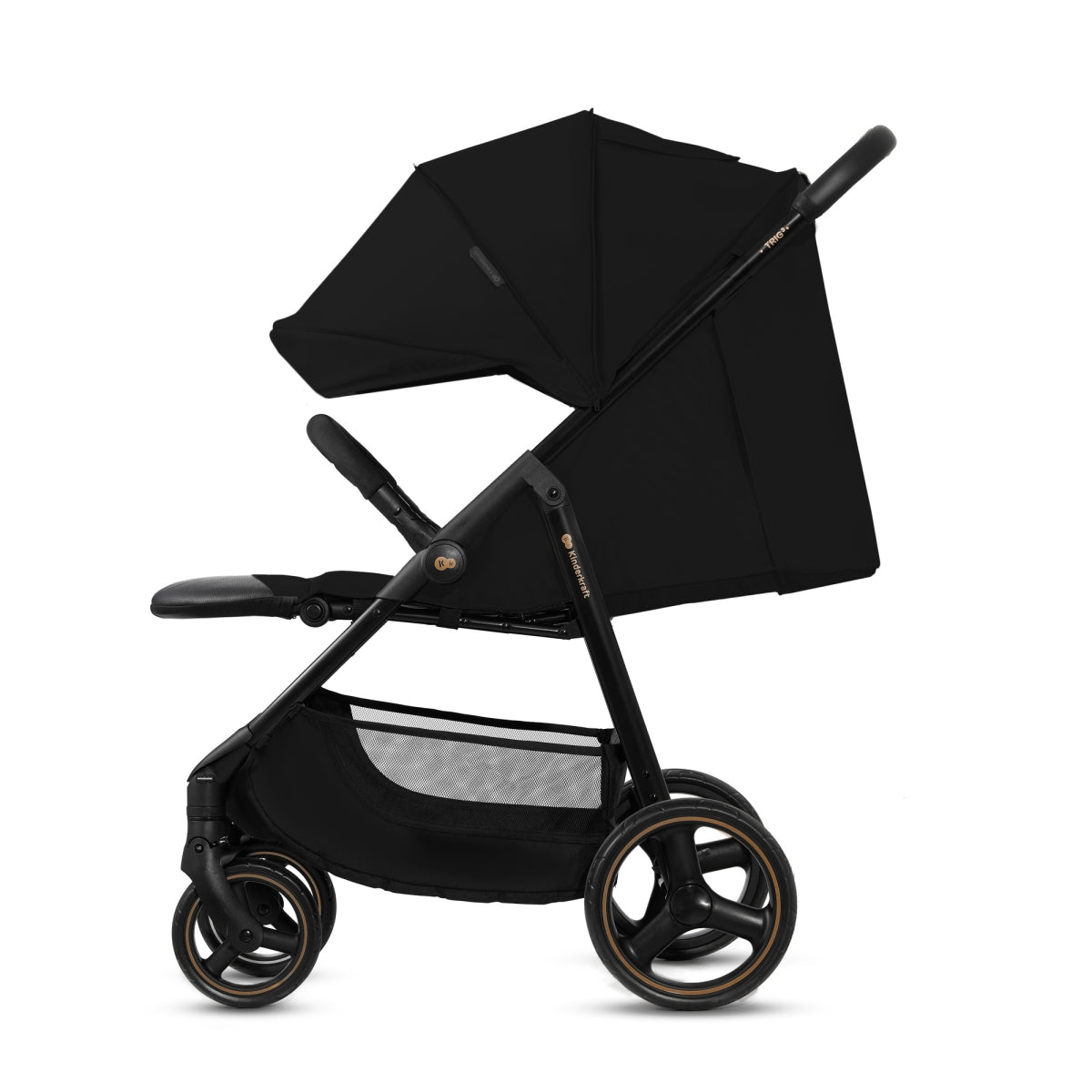 Vežimėlis KINDERKRAFT TRIG 3, juodas (onyx black)