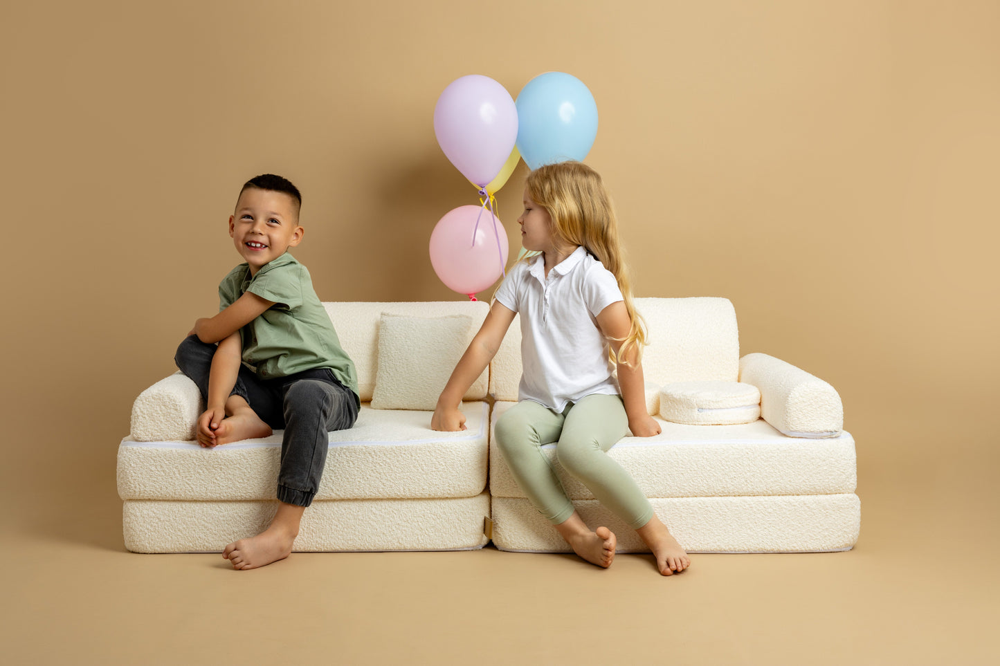 Didelė Slimcord Premium sofa MeowBaby® - drobės spalvos