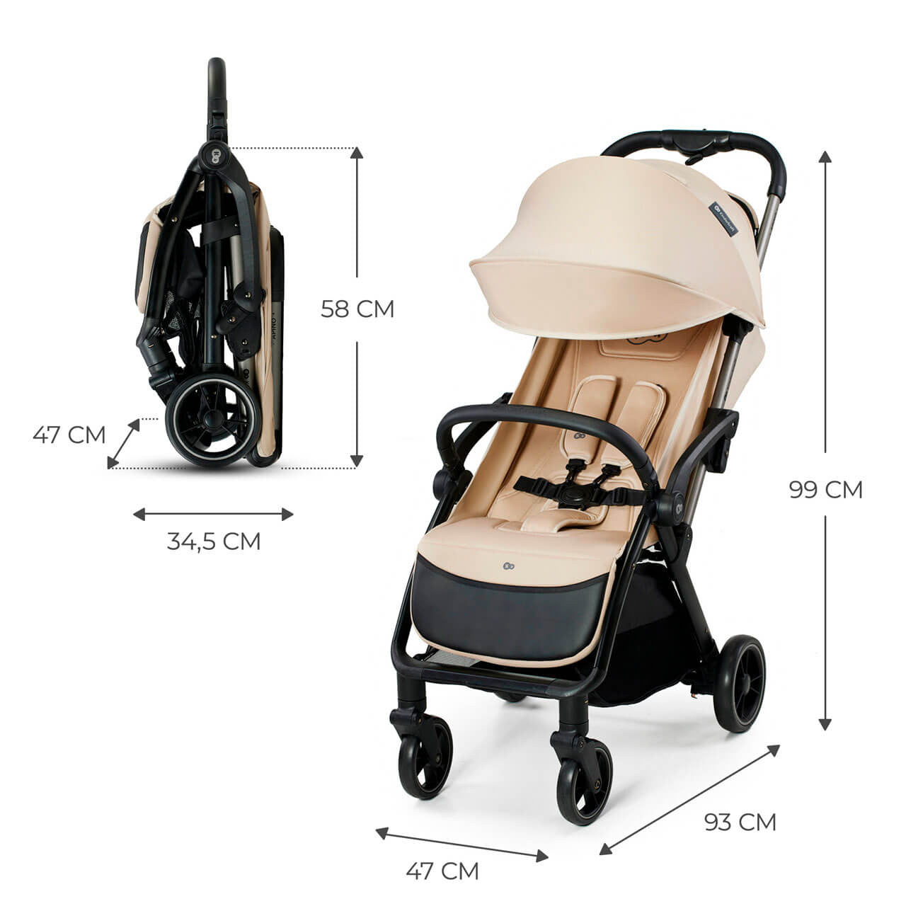 Vežimėlis KINDERKRAFT APINO, smėlio (dune beige)