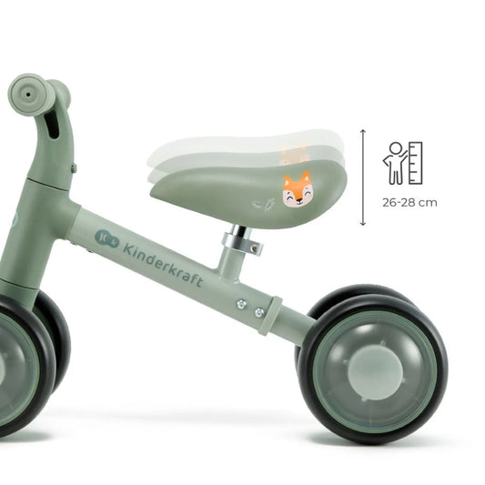 Vaikiškas mini balansinis dviratukas KINDERKRAFT CUTIE FLASH, žalias