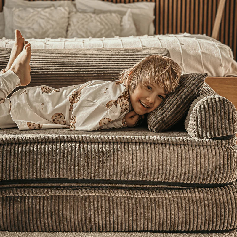 Didelė modulinė sofa vaikams MeowBaby® Slimcord Corduroy - turkio spalvos