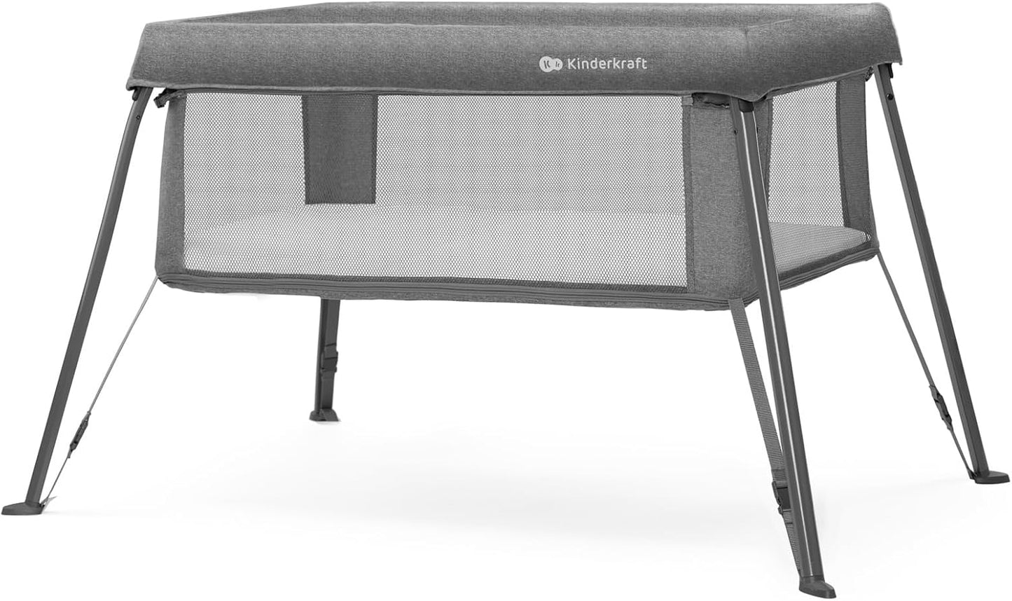Kelioninė lovytė–maniežas KINDERKRAFT CAMI 3 in 1, pilka