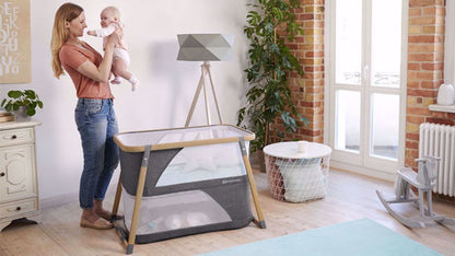 Kelioninė lovytė–maniežas KINDERKRAFT SOFI 4 in 1, pilka