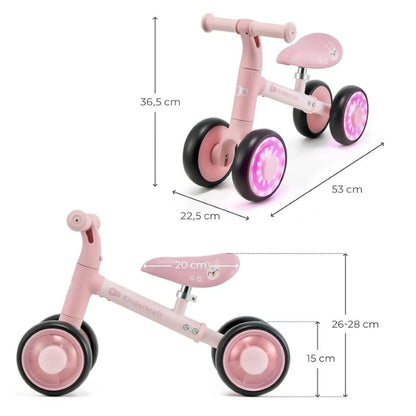 Vaikiškas mini balansinis dviratukas KINDERKRAFT CUTIE FLASH, rožinis