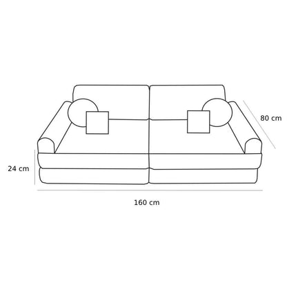 Large Modular Sofa for Kids - Slimcord Corduroy Turquise