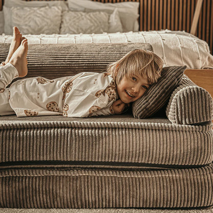 Didelė modulinė sofa vaikams MeowBaby® Slimcord Corduroy - rožinė